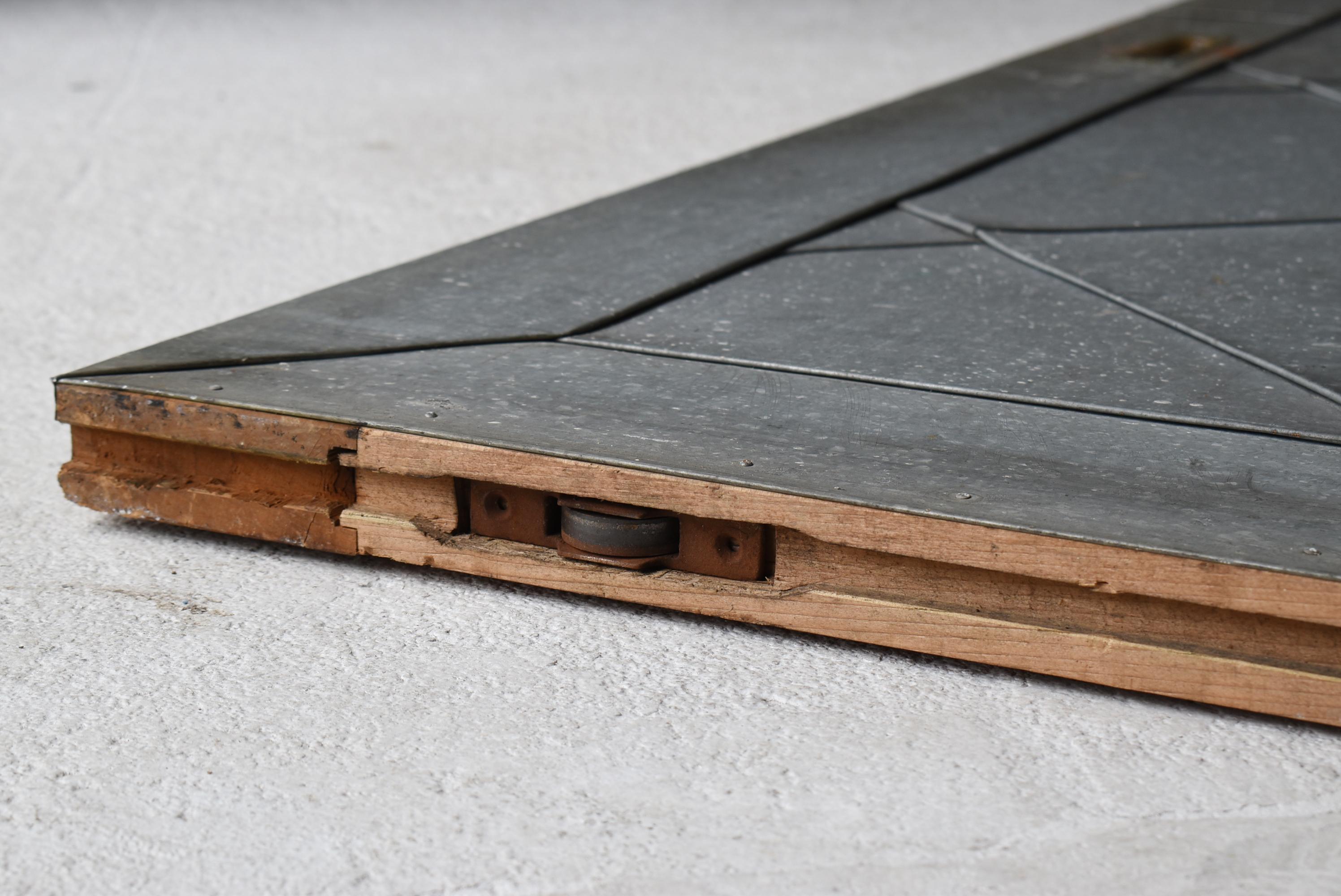 Japanese Antique Galvanized Steel-Clad Sliding Door 1860s-1920s / Wabisabi For Sale 5