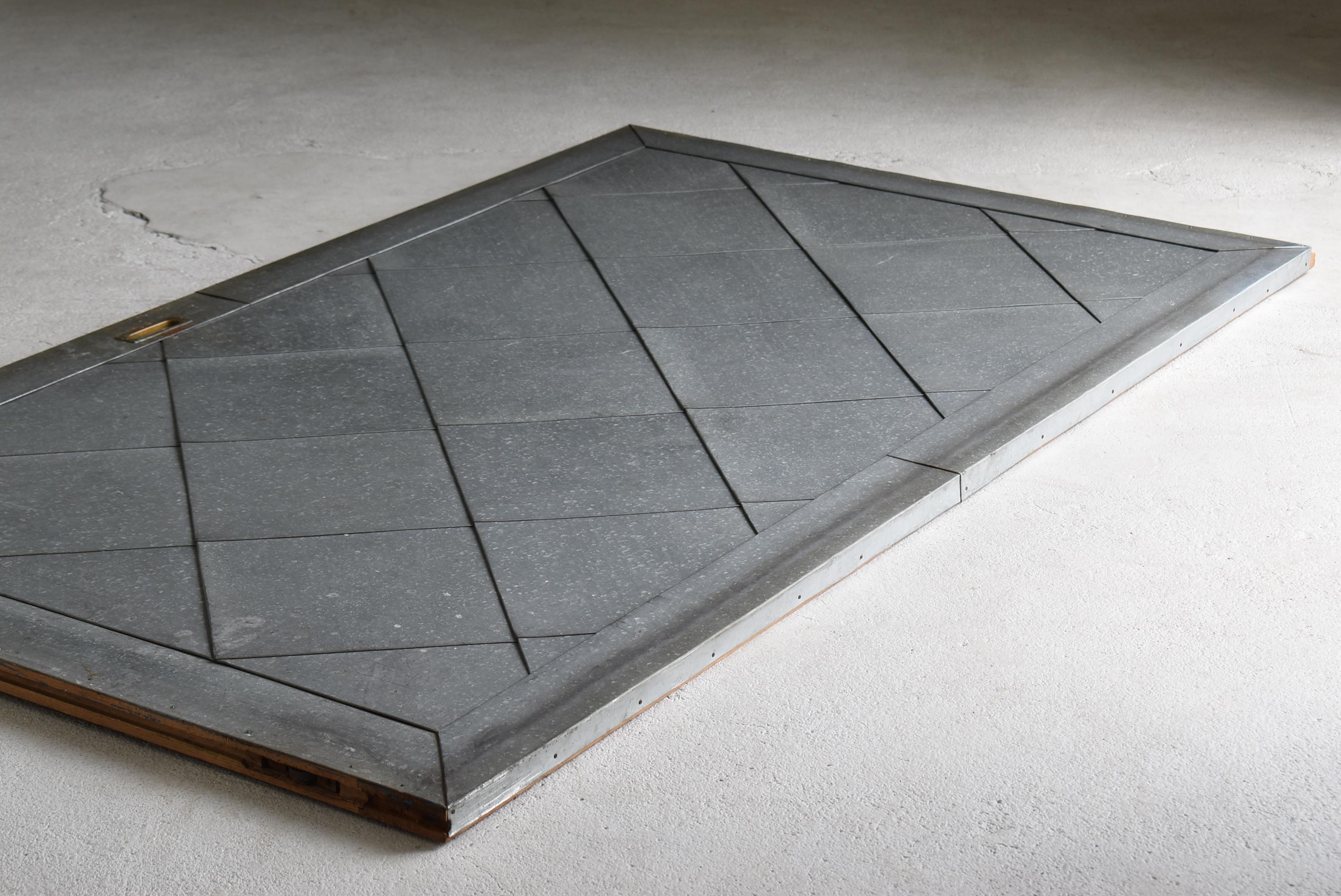 Japanese Antique Galvanized Steel-Clad Sliding Door 1860s-1920s / Wabisabi For Sale 8