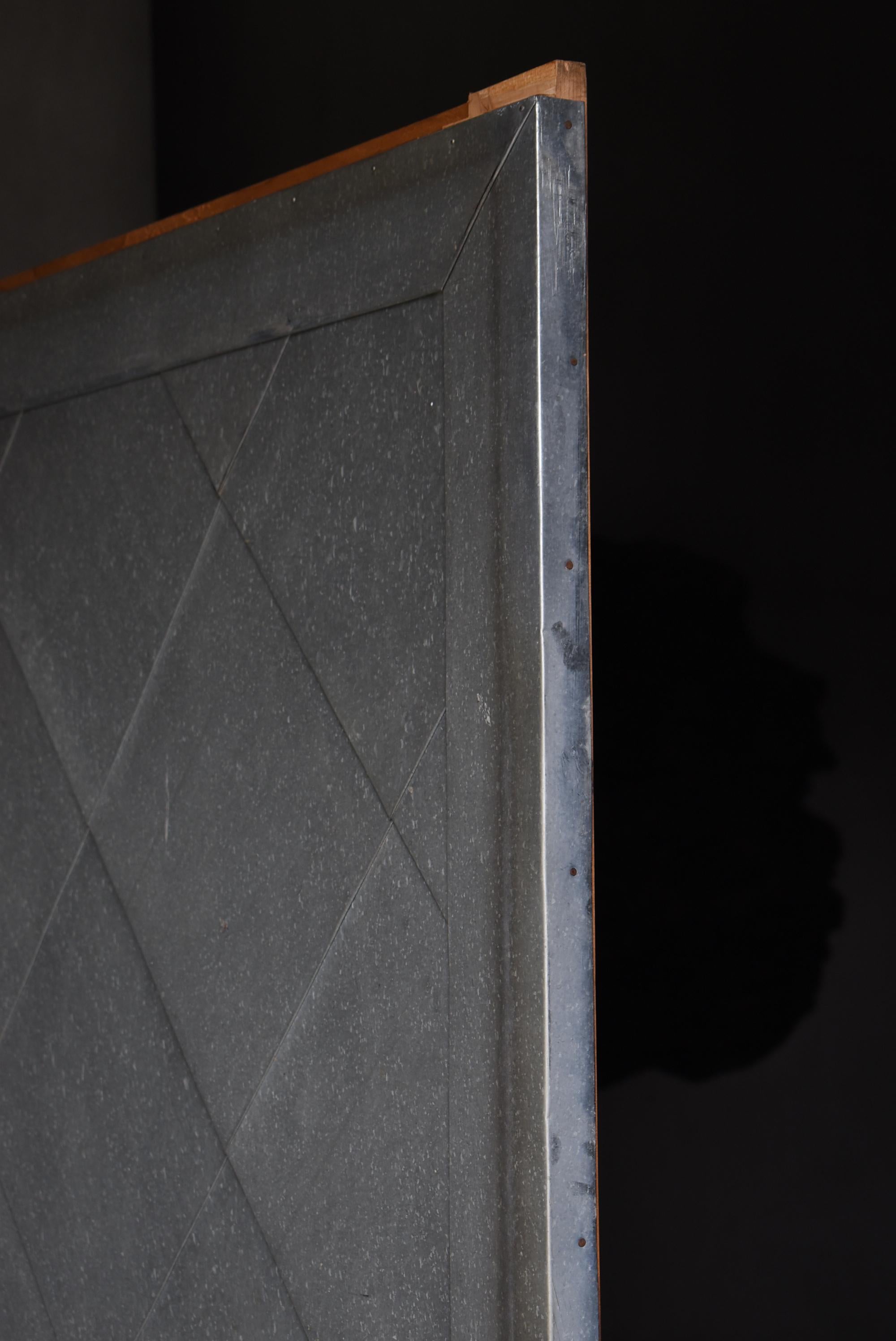 Japanese Antique Galvanized Steel-Clad Sliding Door 1860s-1920s / Wabisabi For Sale 1