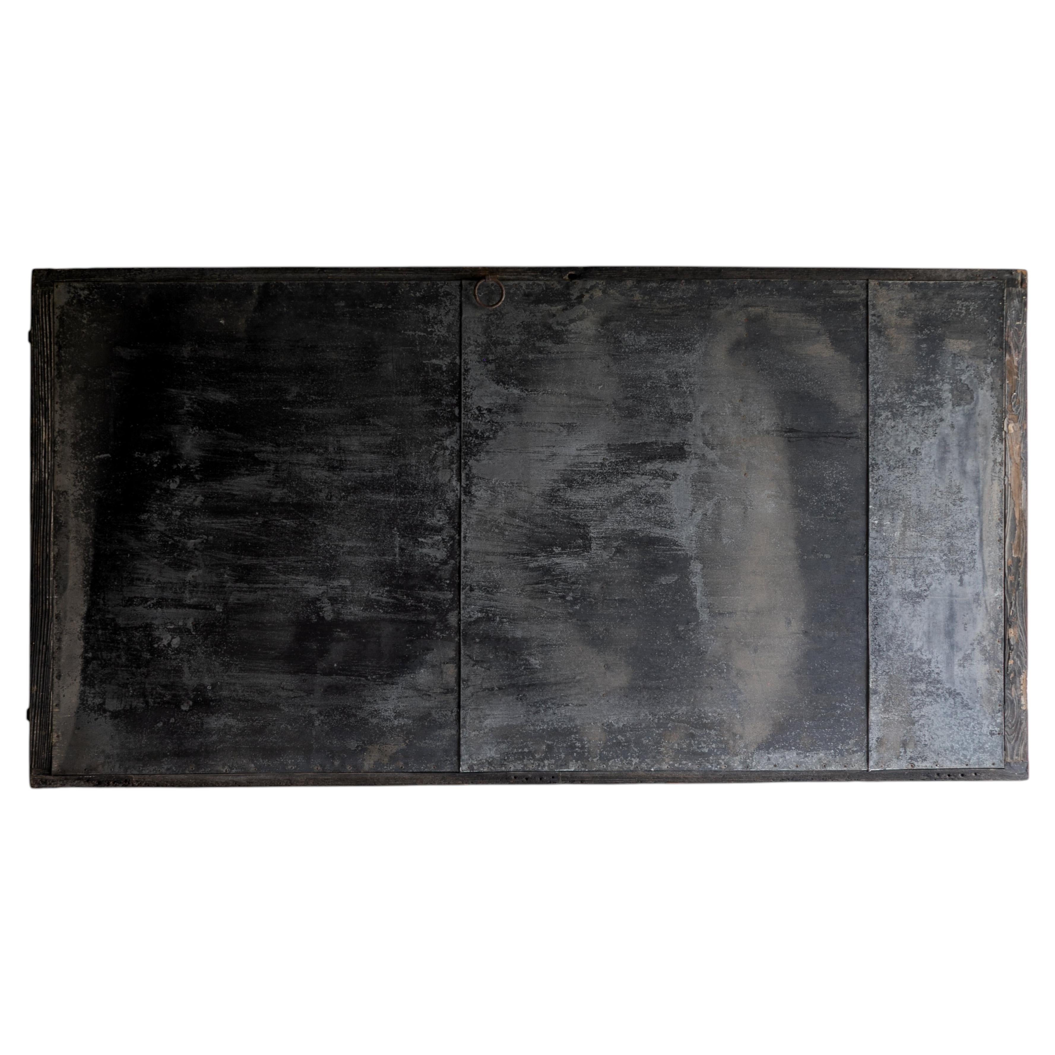 Japanese Antique Tin Door "Wall Decoration" 1860s-1900s / Wabi Sabi