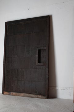 Japanese Antique Tin-pasted Door / Wall Decoration / 1868-1912s / Wabi-Sabi
