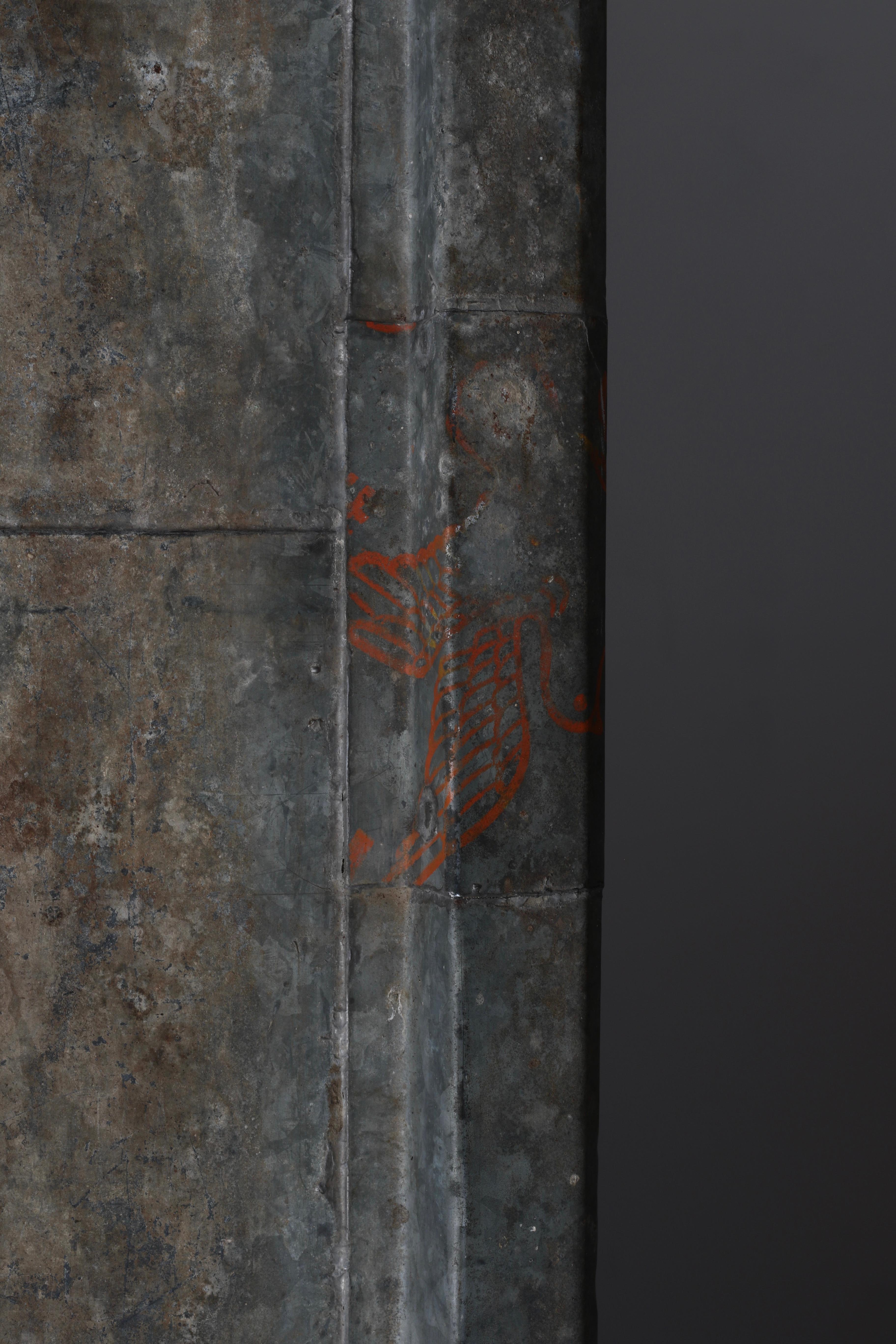 Arte Japonés Antiguo de Hojalata / Decoración de Pared / Wabi-sabi en venta 10