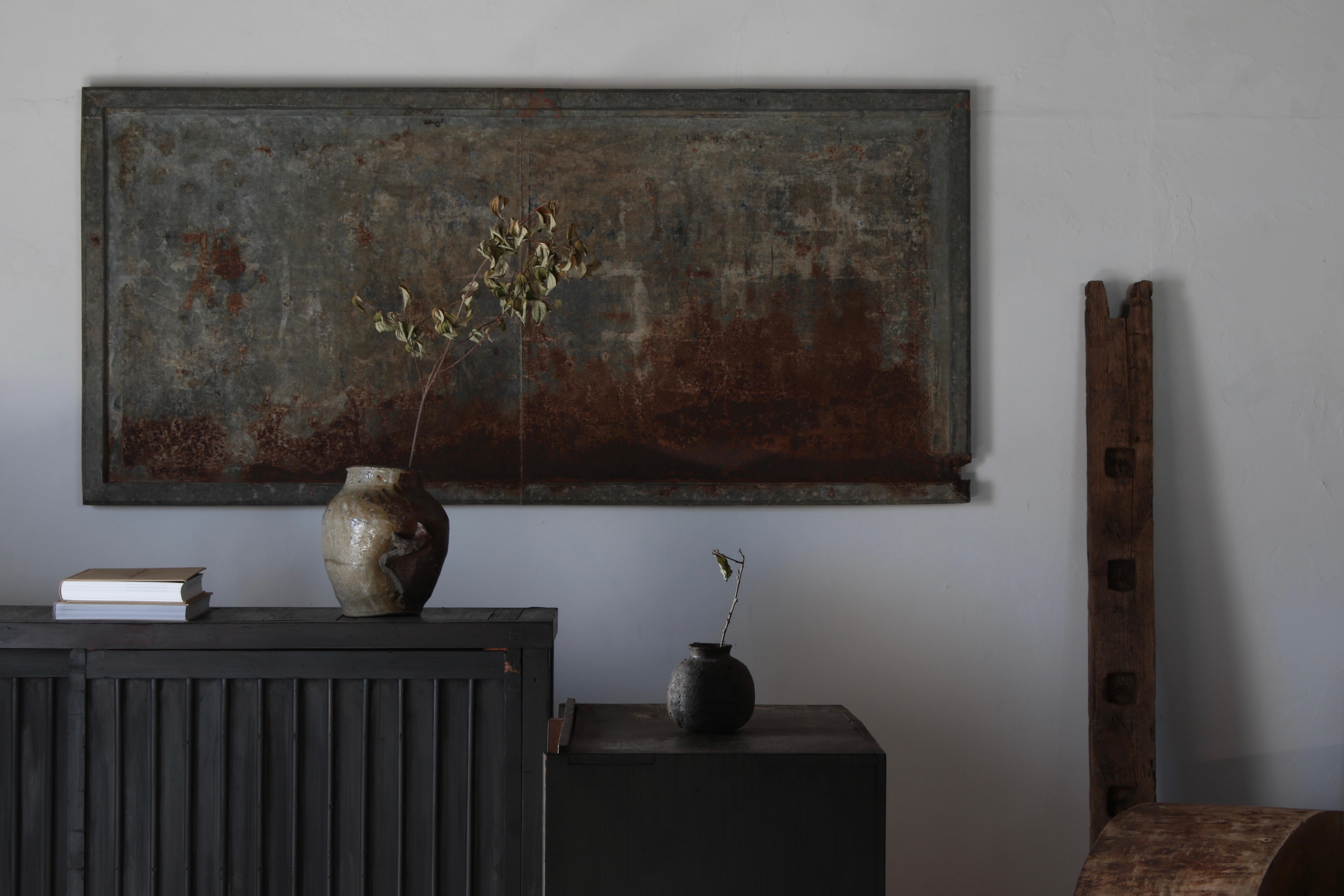 Arte Japonés Antiguo de Hojalata / Decoración de Pared / Wabi-sabi Showa en venta