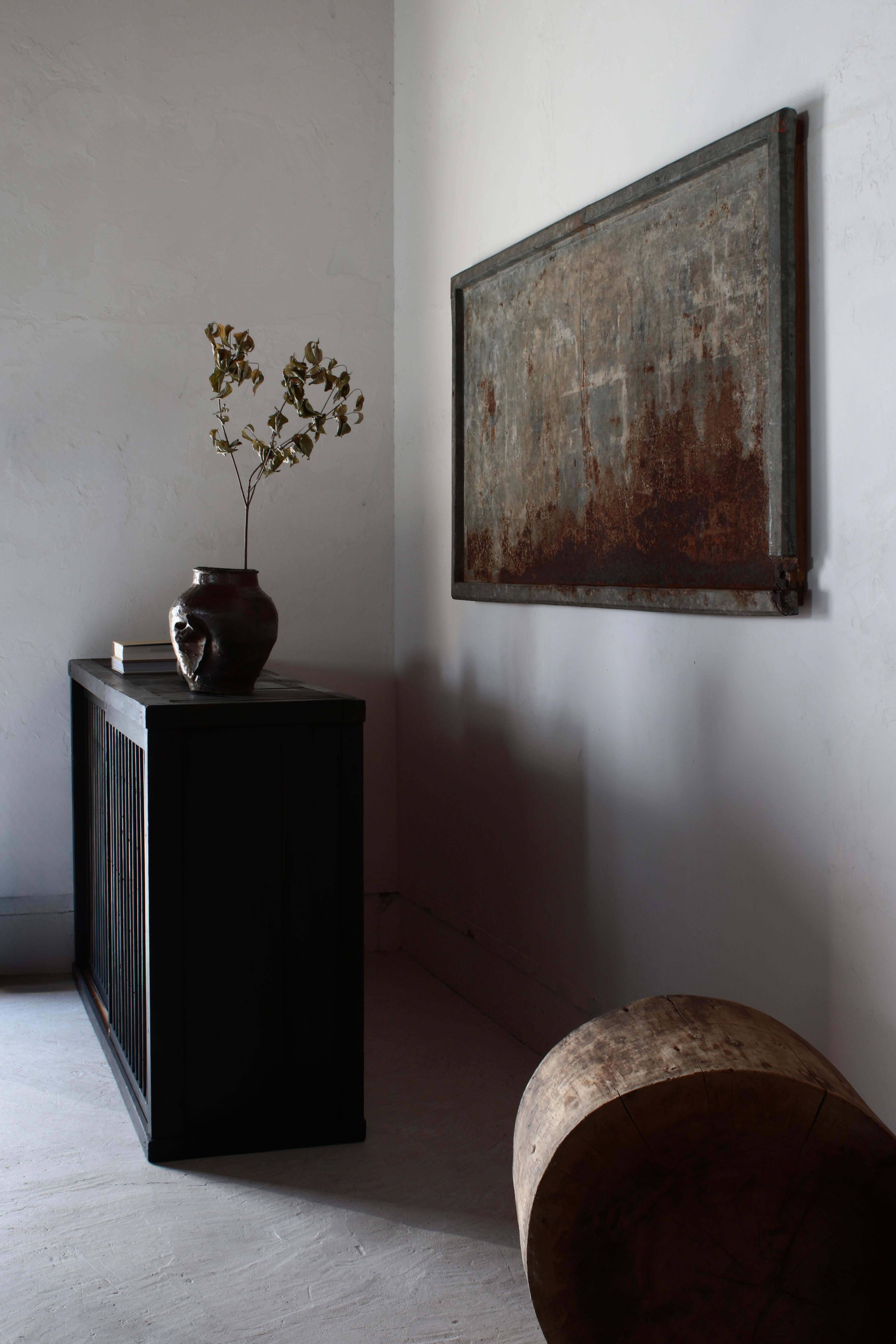 Arte Japonés Antiguo de Hojalata / Decoración de Pared / Wabi-sabi Estaño en venta