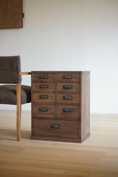 Japanese Antique Tochi Wood Small Storage , 1900s–1930s, Japandi Wabi-Sabi