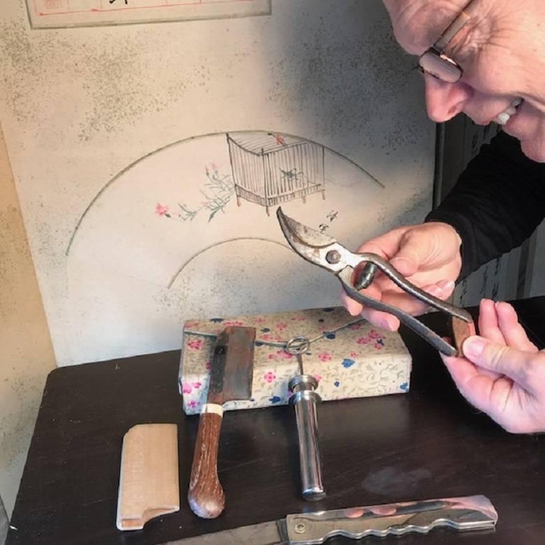 Japanese Antique Tool Kit of Four Professional Bonsai Pruning Tools at