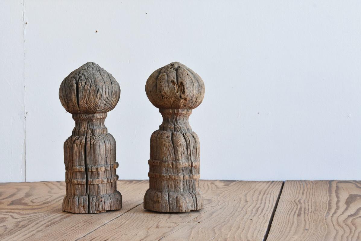 Japanese Antique Traditional Design Wood Carving / Wabi-Sabi Art / Edo Period 5