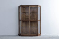Japanese Antique Trapezoid Cabinet, Showcase, Wabi-Sabi, Early 20th Century