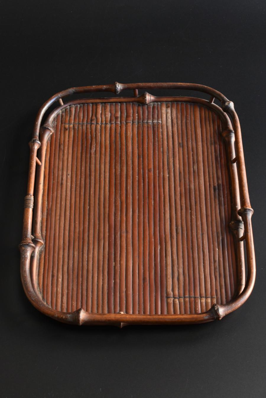 20th Century Japanese antique tray made of bamboo/Late Meiji to early Showa period/Wabi-sabi
