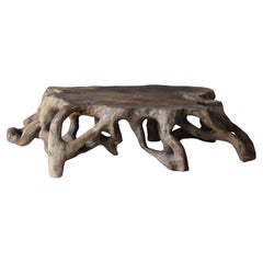 Japanese Antique Tree Root Low Table 1860s-1920s / Display Table Wabi Sabi