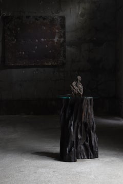 Japanese Antique Tree Root Side Table 1860s-1920s / Primitive Wabi Sabi