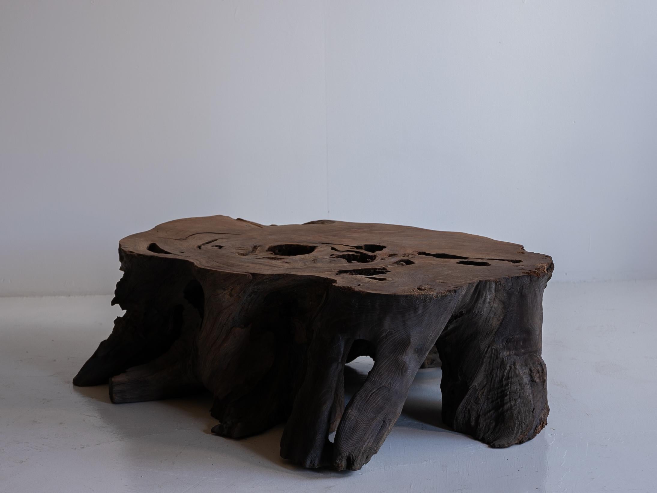 Japanese Antique Tree Root Side Table 1860s-1920s /  Wabisabi 5