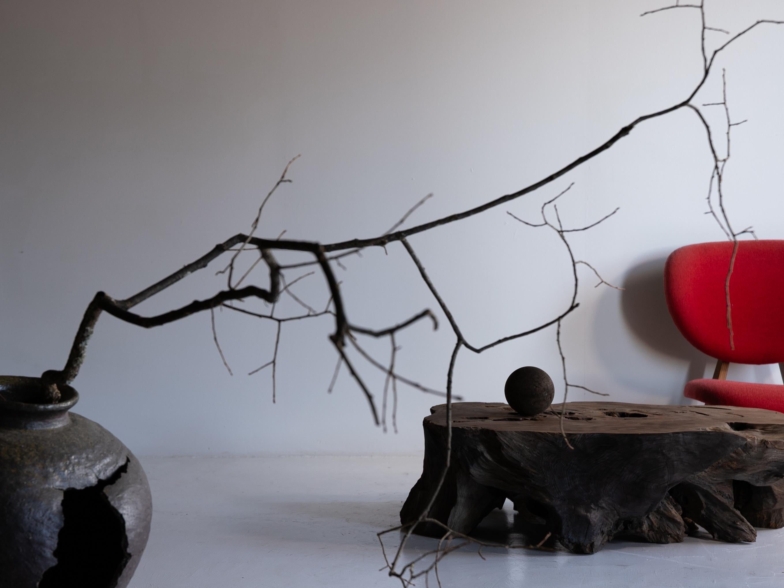 20th Century Japanese Antique Tree Root Side Table 1860s-1920s /  Wabisabi
