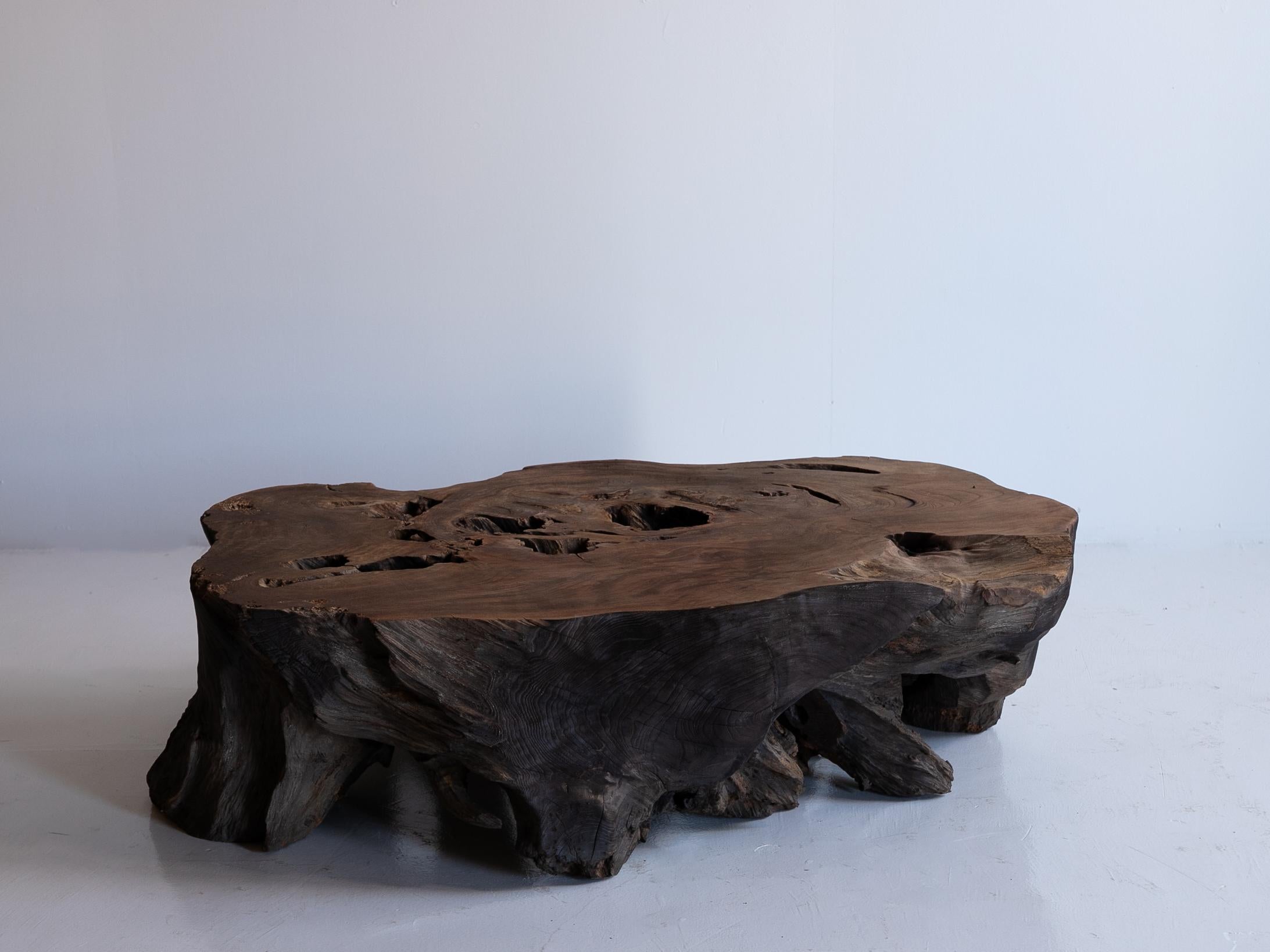 Japanese Antique Tree Root Side Table 1860s-1920s /  Wabisabi 1