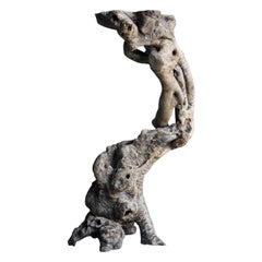 Japanese Antique Tree Root Stand 1860s-1900s / Flower Stand Side Table Wabi Sabi