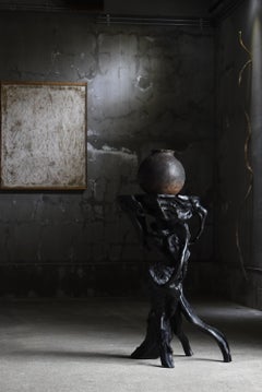 Japanese Antique Tree Root Stand 1860s-1900s / Flower Stand Side Table Wabisabi