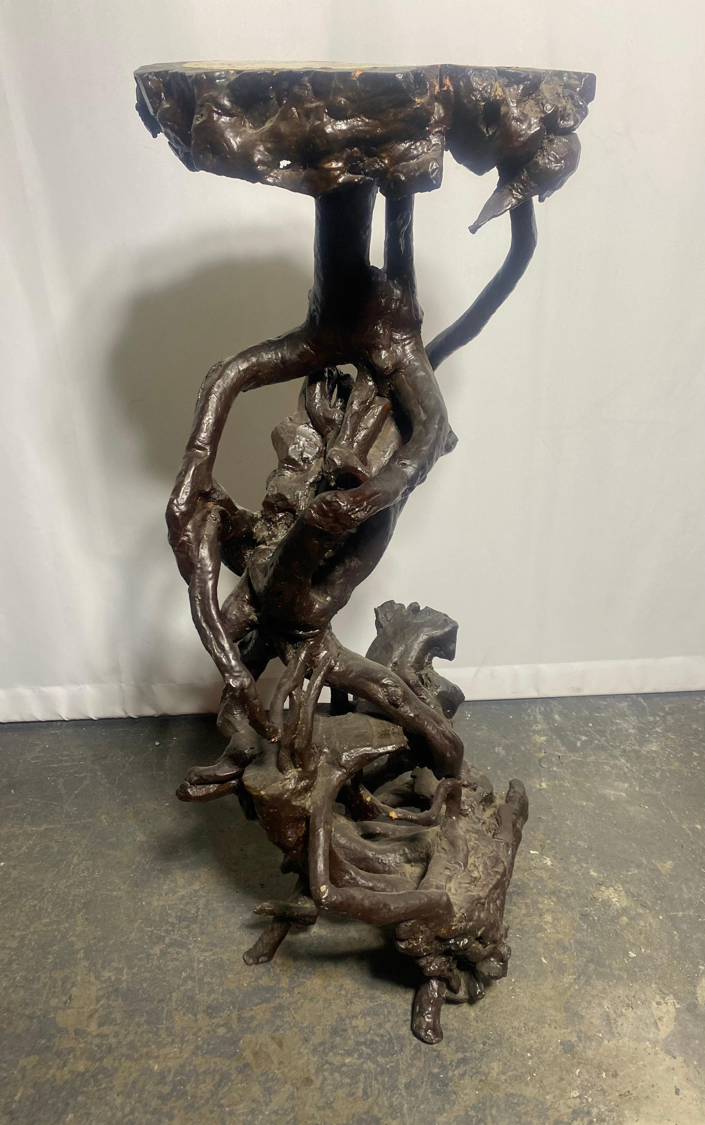 Meiji Japanese Antique Tree Root Stand 1860s-1900s / Pedistal / Side Table / Sculpture For Sale