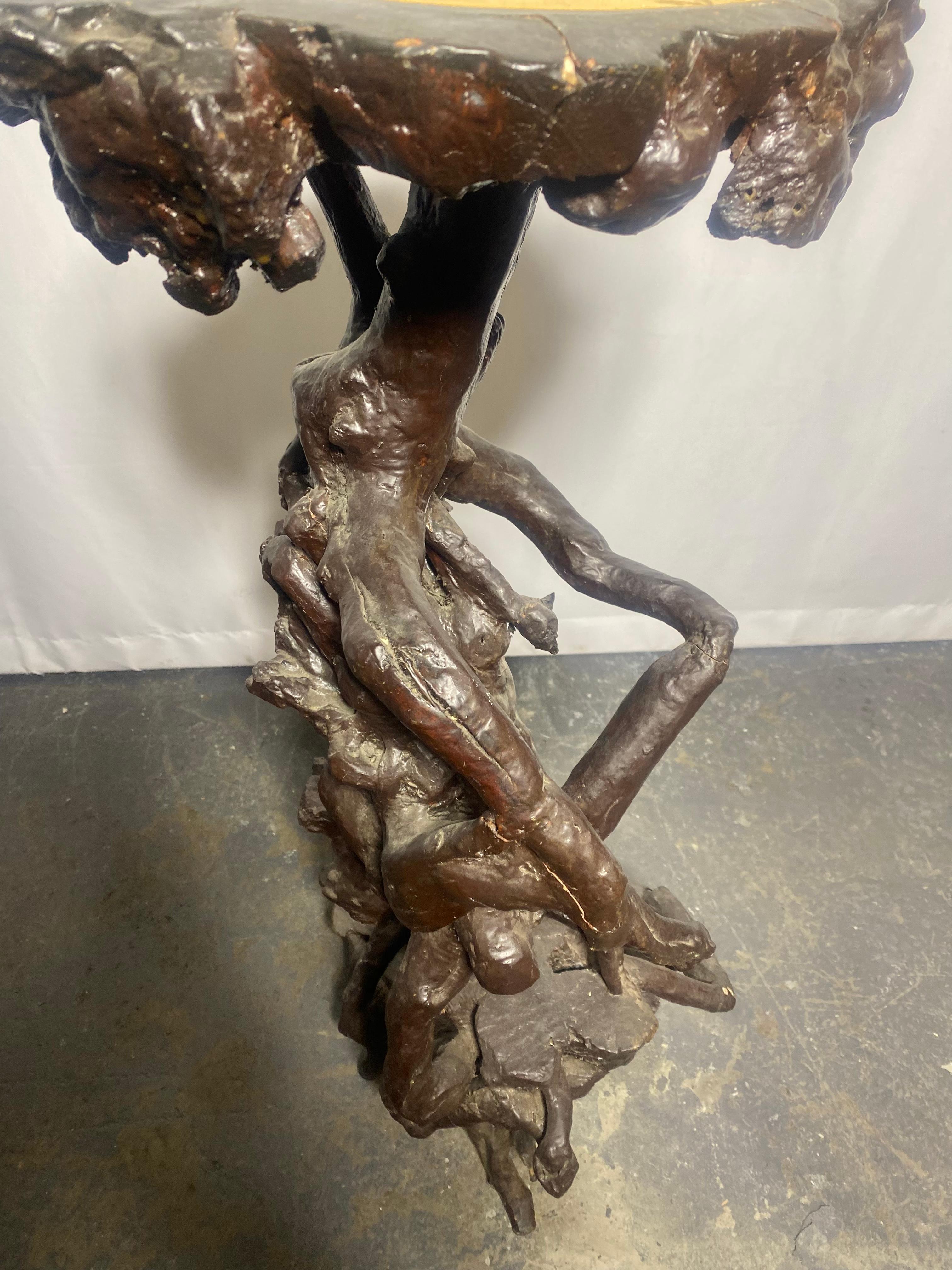 Japanese Antique Tree Root Stand 1860s-1900s / Pedistal / Side Table / Sculpture In Good Condition For Sale In Buffalo, NY