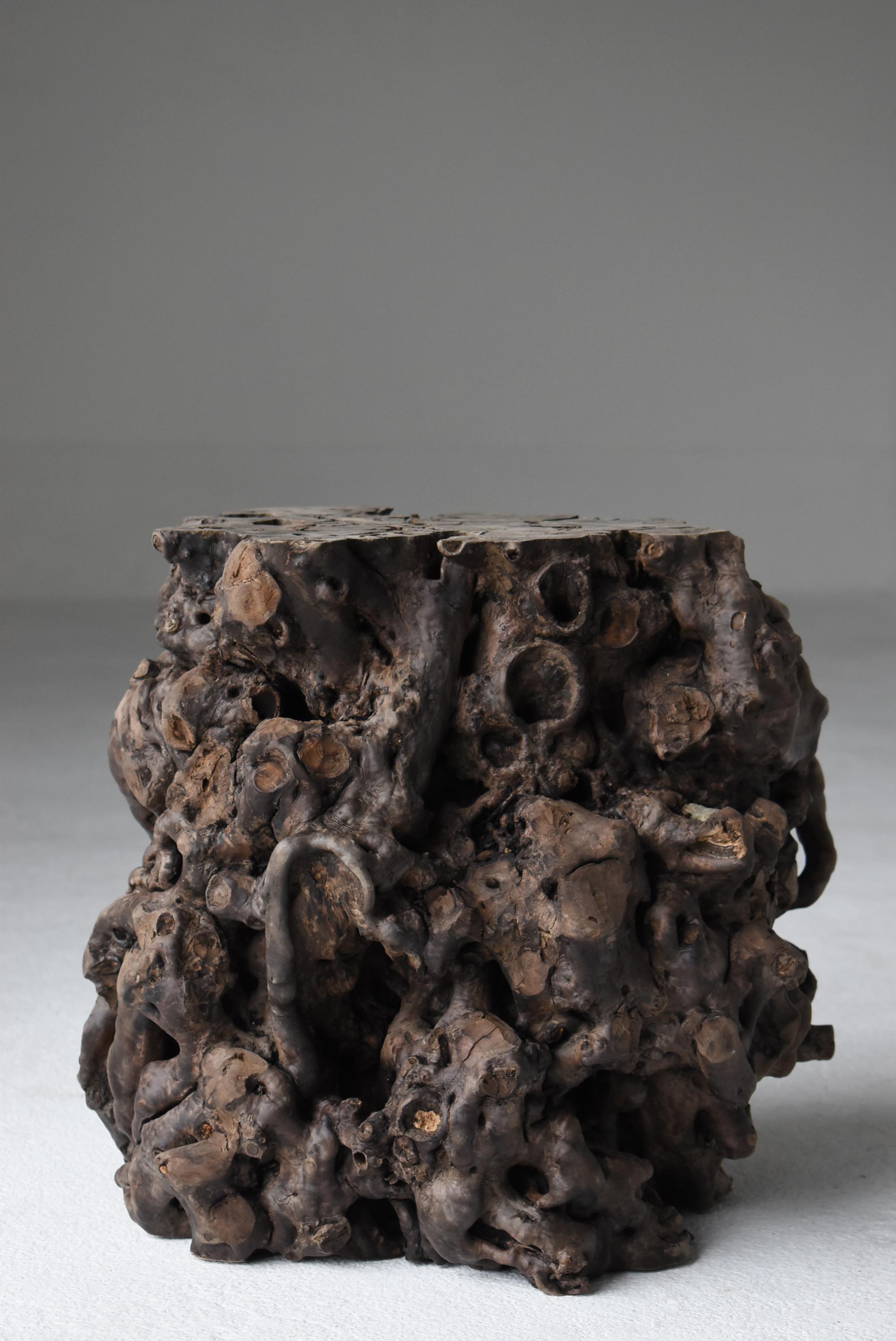 Japanese Antique Tree Root Stool 1860s-1920s / Side Table Wabisabi 3