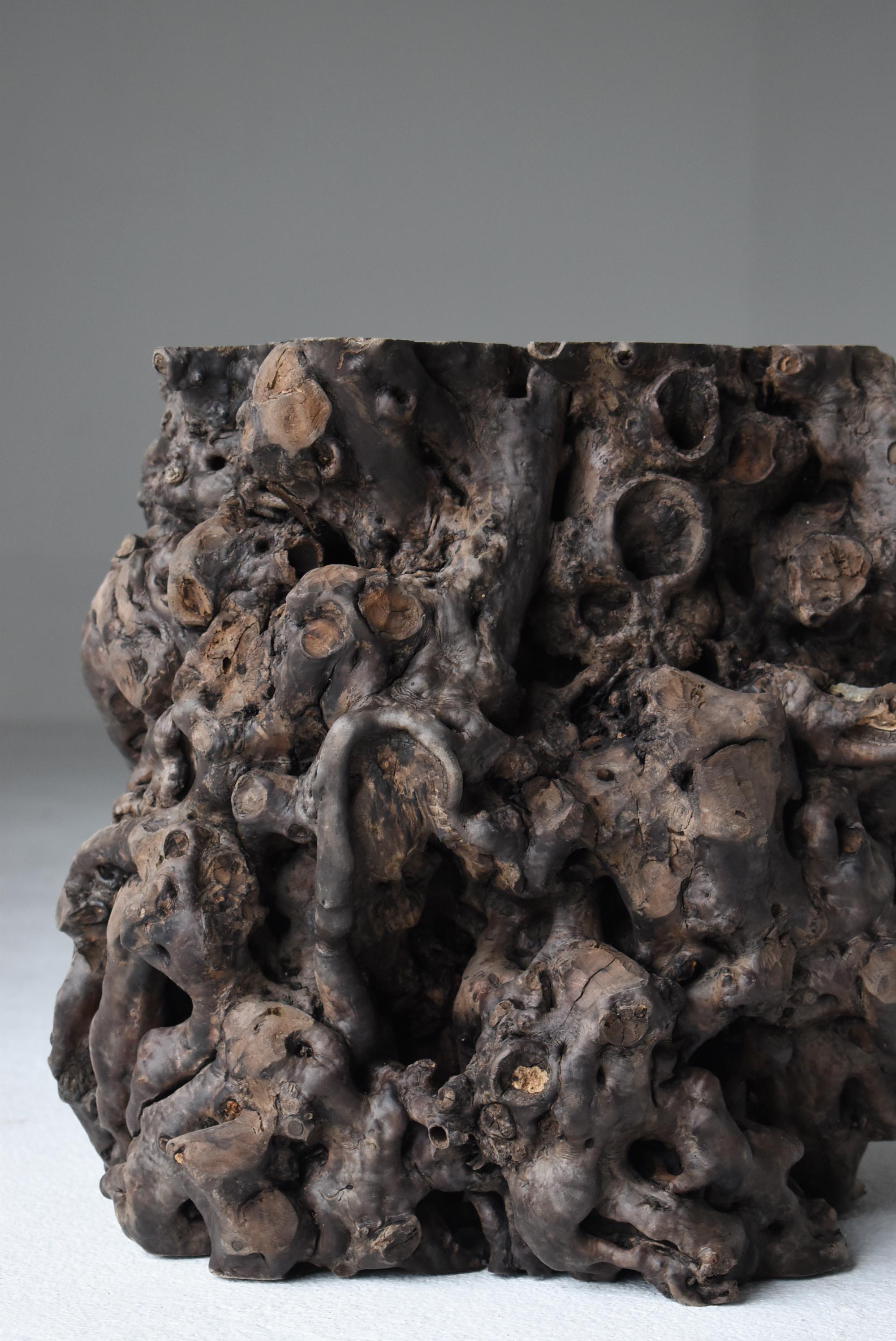 Japanese Antique Tree Root Stool 1860s-1920s / Side Table Wabisabi 4