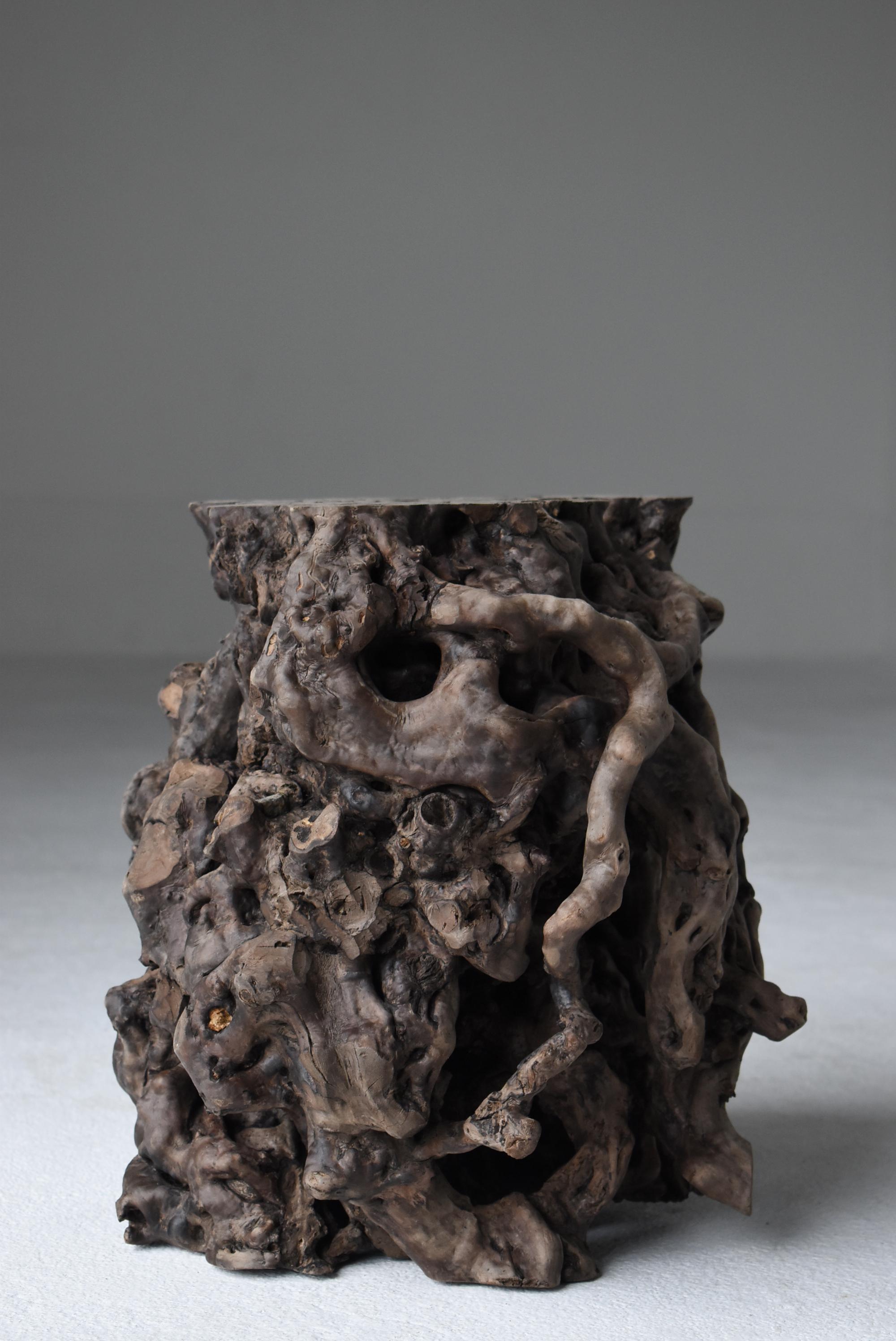 Japanese Antique Tree Root Stool 1860s-1920s / Side Table Wabisabi 5