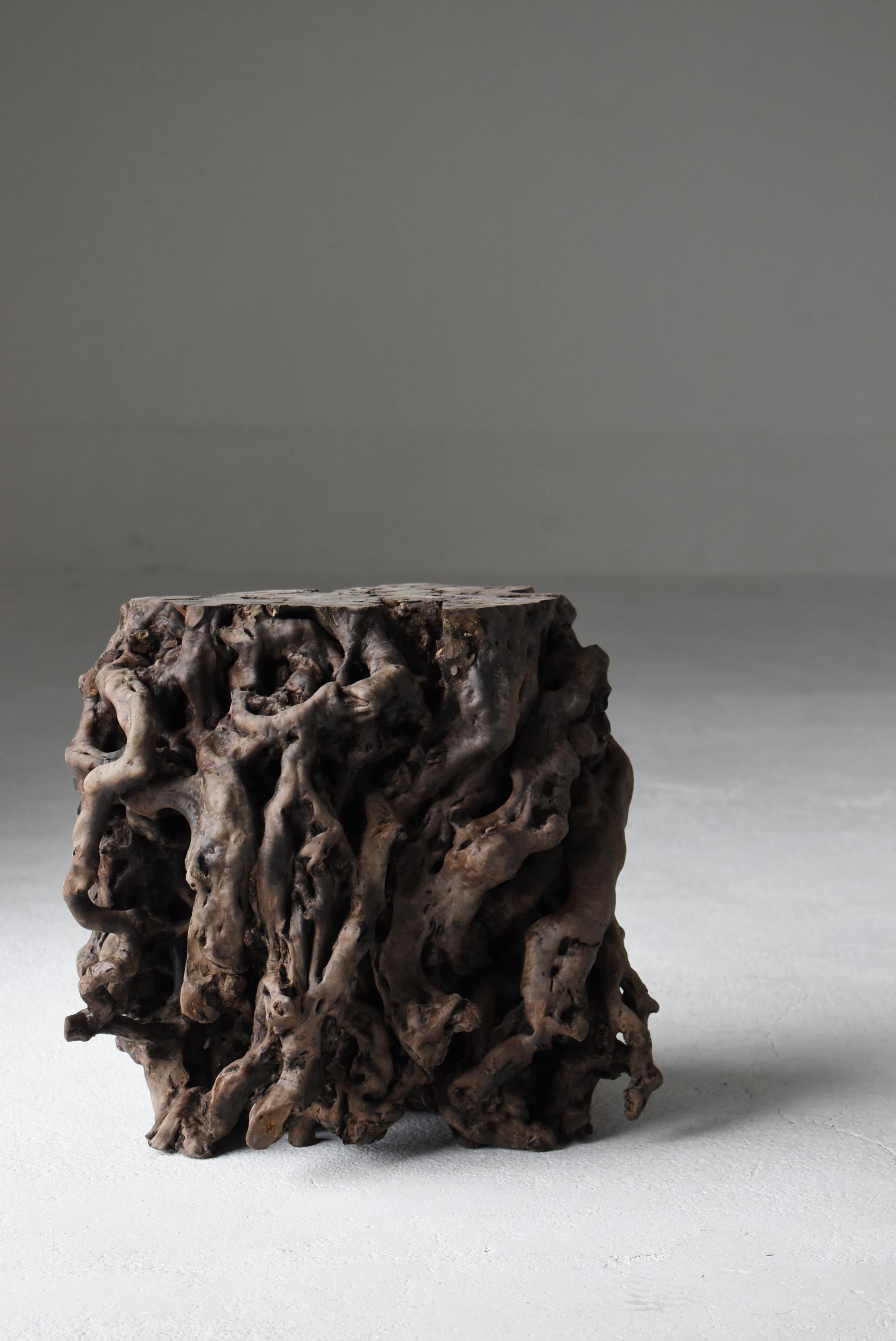 Primitive Japanese Antique Tree Root Stool 1860s-1920s / Side Table Wabisabi