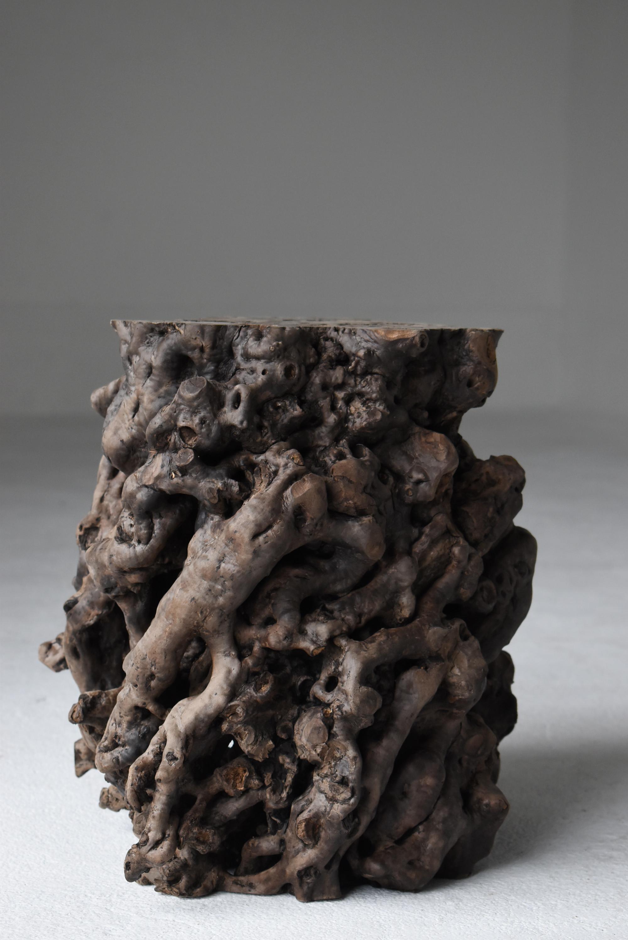 Japanese Antique Tree Root Stool 1860s-1920s / Side Table Wabisabi 1