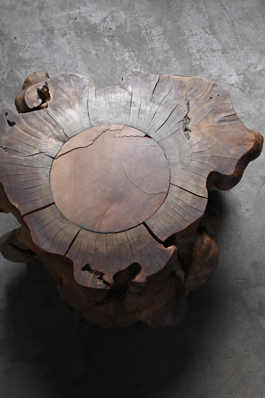 Japanese antique tree stump low table/coffee table/stool 6