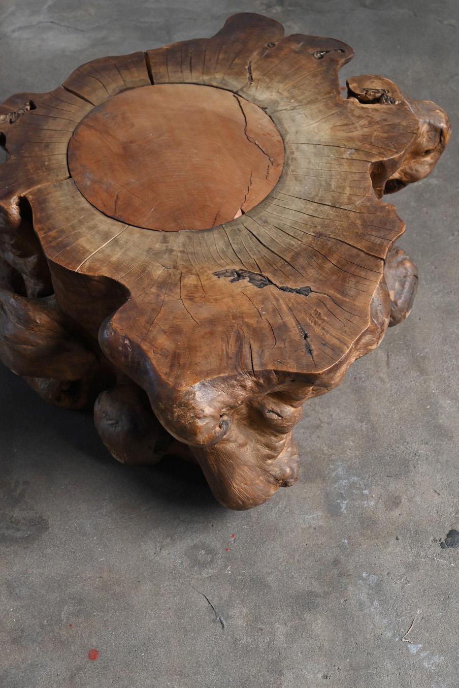 Japanese antique tree stump low table/coffee table/stool 8