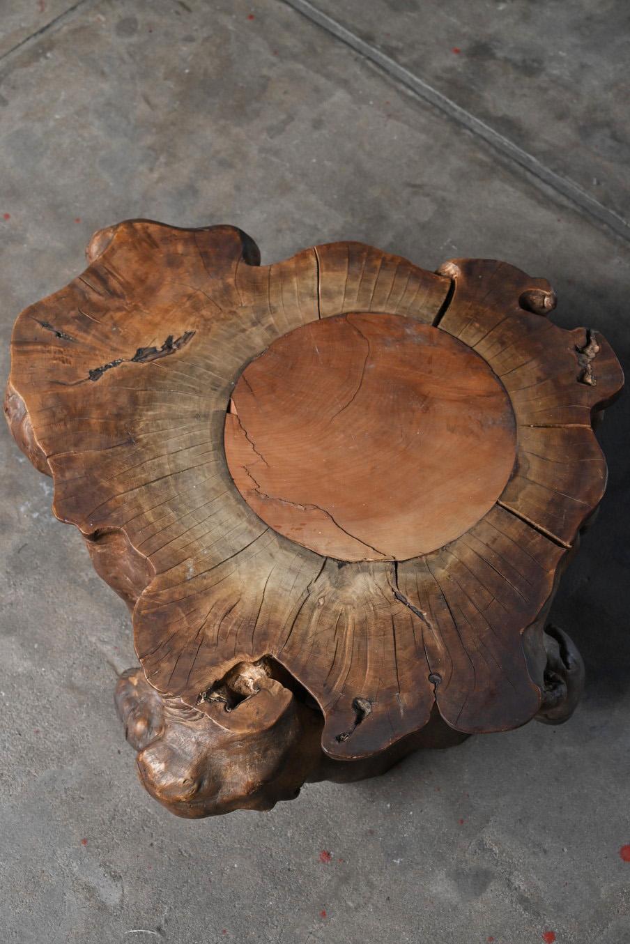Japanese antique tree stump low table/coffee table/stool 7