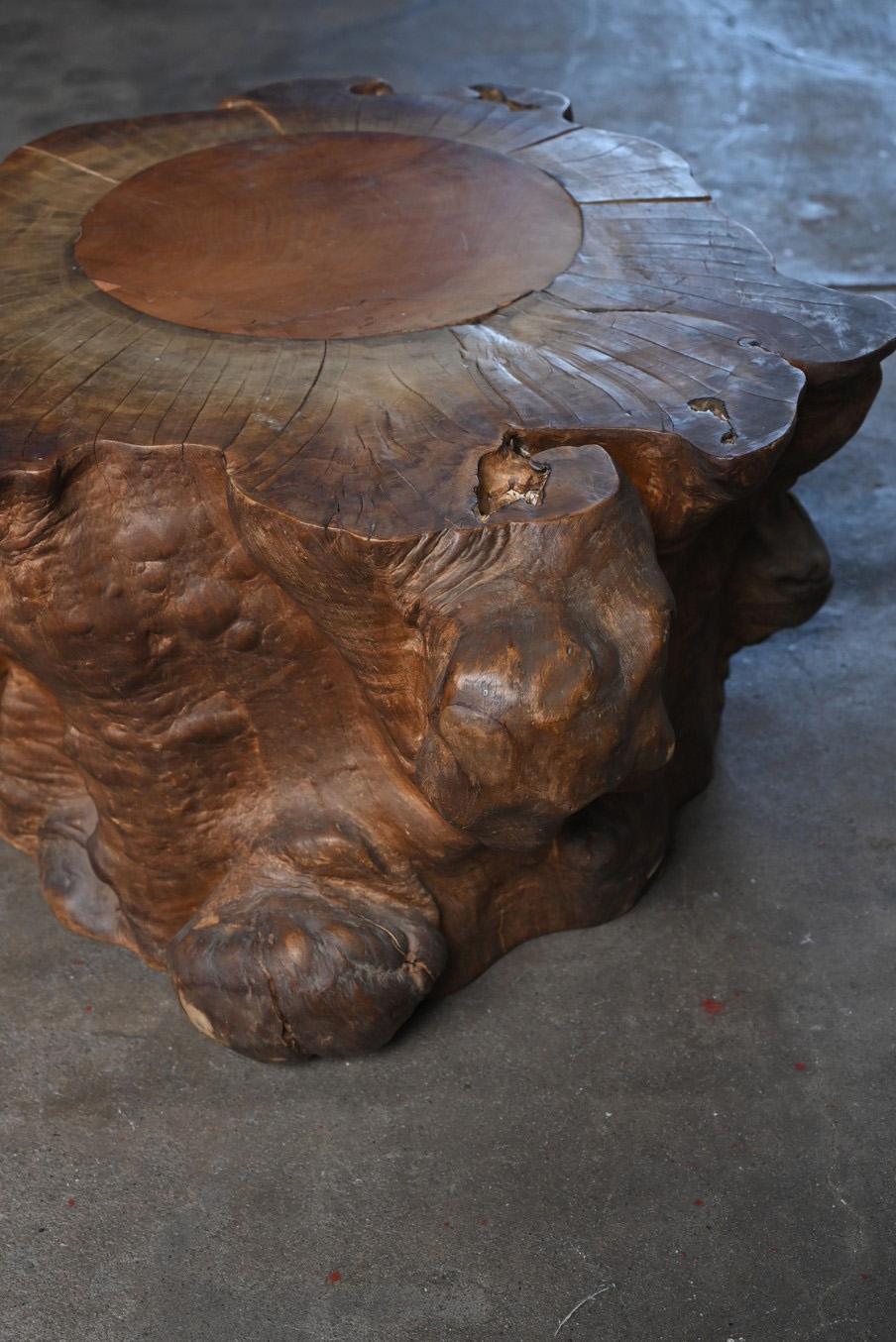 Japanese antique tree stump low table/coffee table/stool 9