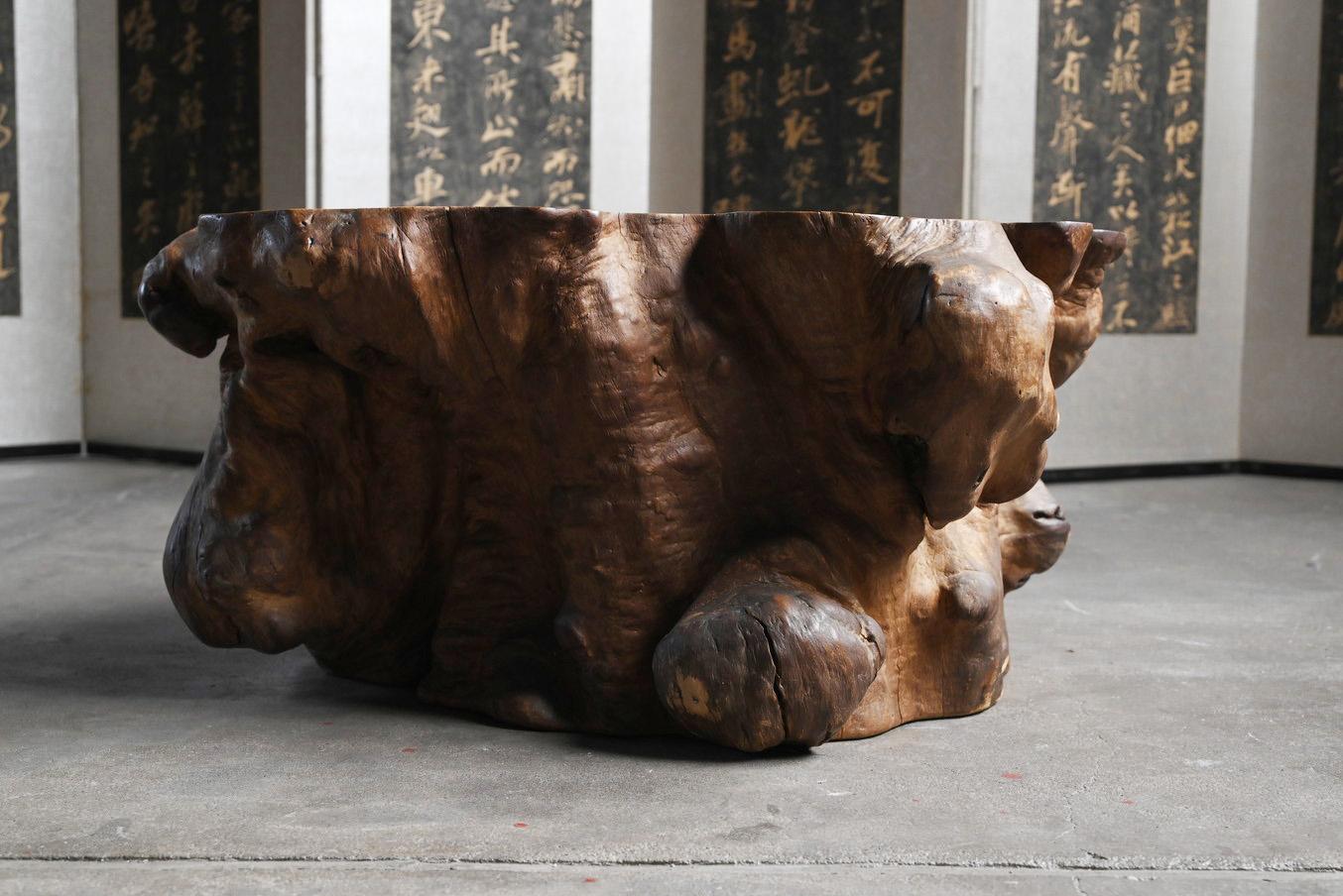 Wood Japanese antique tree stump low table/coffee table/stool