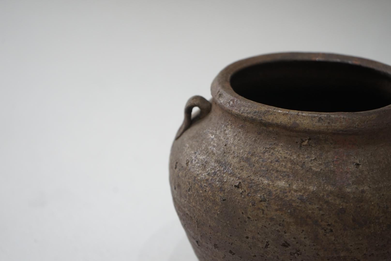 Japonais Vase à fleurs japonais ancien Tsubo Wabi-Sabi en vente