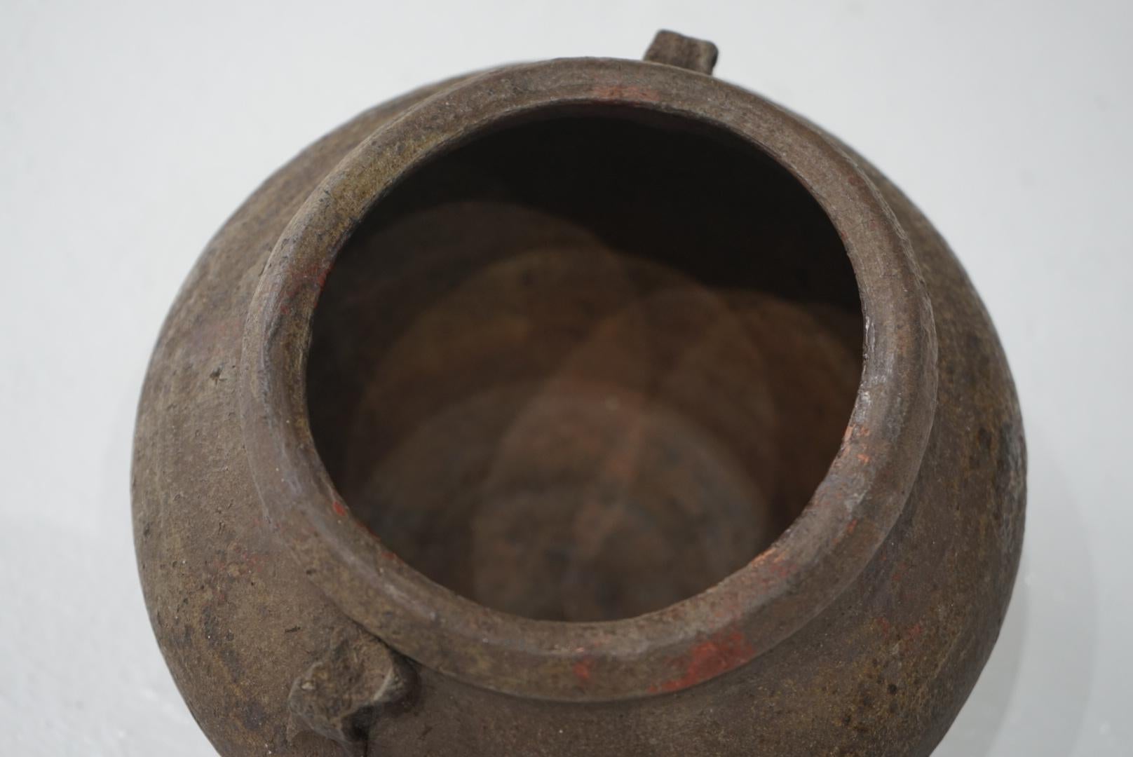 XIXe siècle Vase à fleurs japonais ancien Tsubo Wabi-Sabi en vente