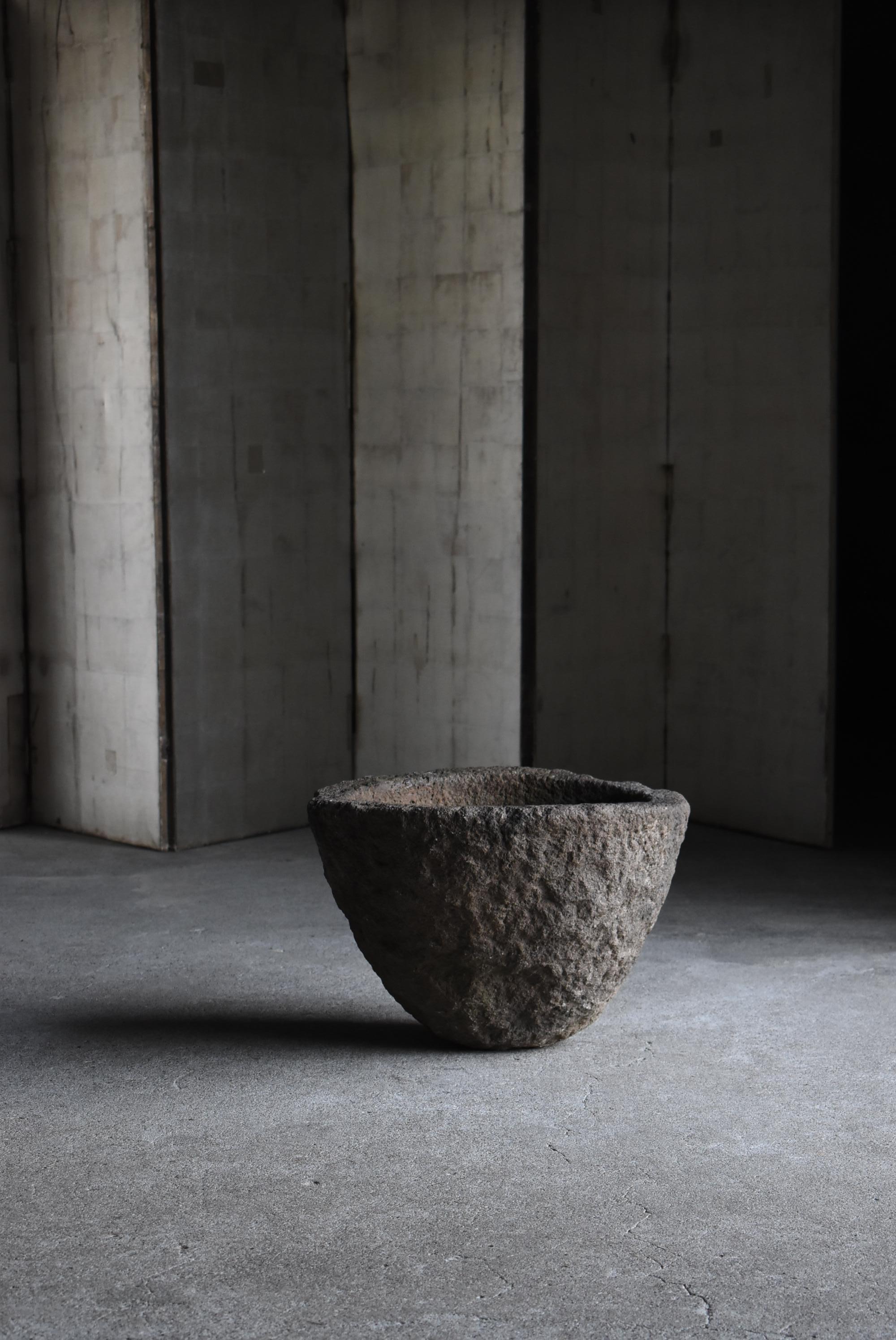 Antico Tsukubai giapponese del 1860-1900 / Vaso di pietra Wabi Sabi in vendita 9