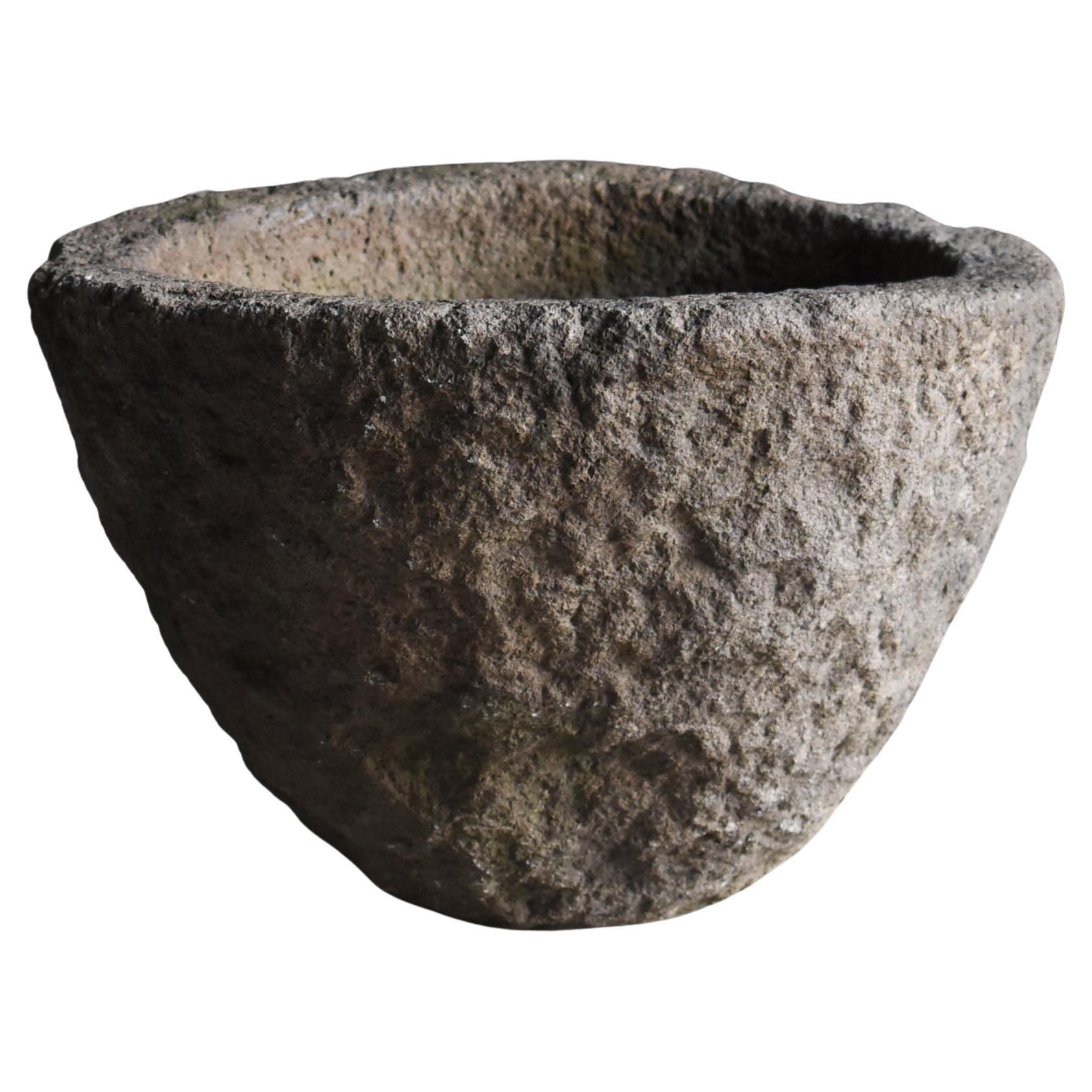Japanese Antique Tsukubai 1860s-1900s / Stone Vase Basin Wabi Sabi