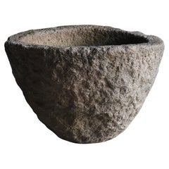 Japanese Antique Tsukubai 1860s-1900s / Stone Vase Basin Wabi Sabi