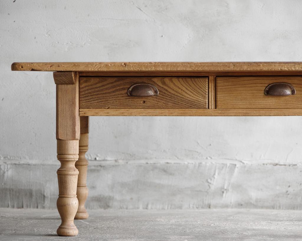 Japanese Antique Turned Leg Low Table, Taisho Era'1912-1926', Wabi Sabi 3