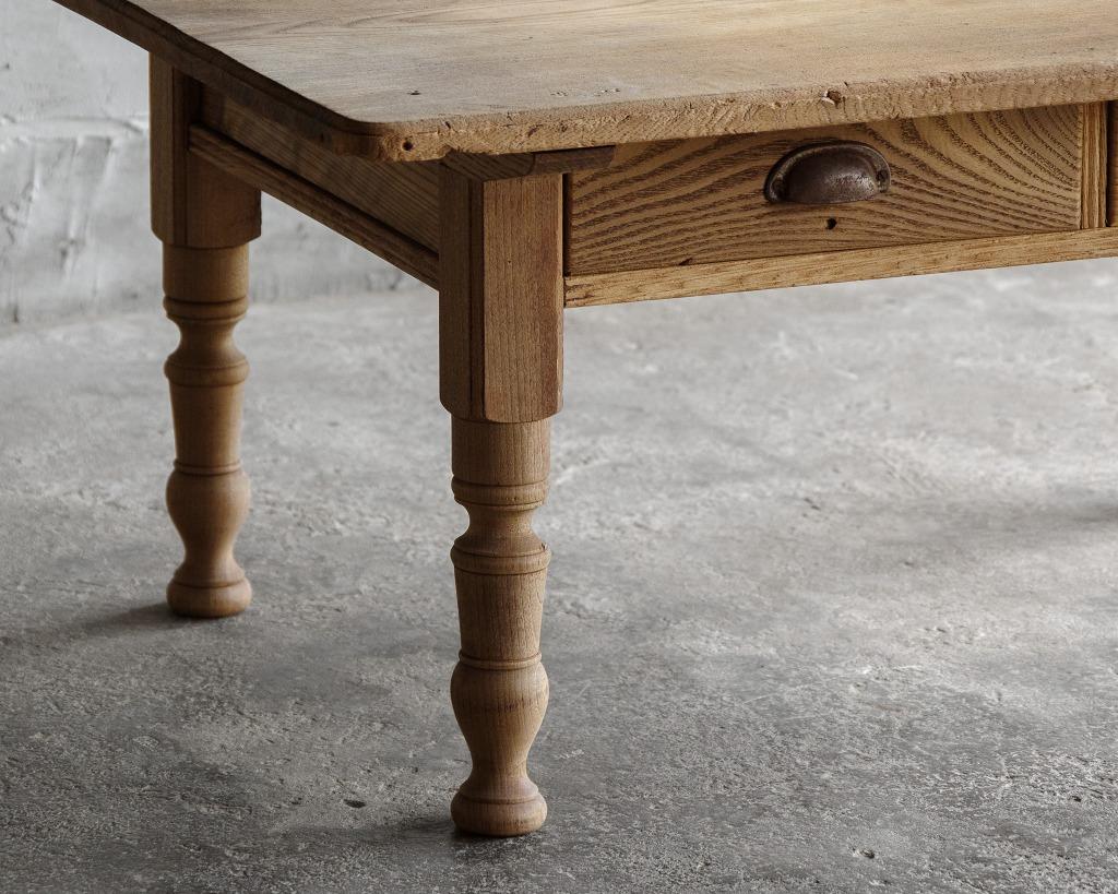Japanese Antique Turned Leg Low Table, Taisho Era'1912-1926', Wabi Sabi 1