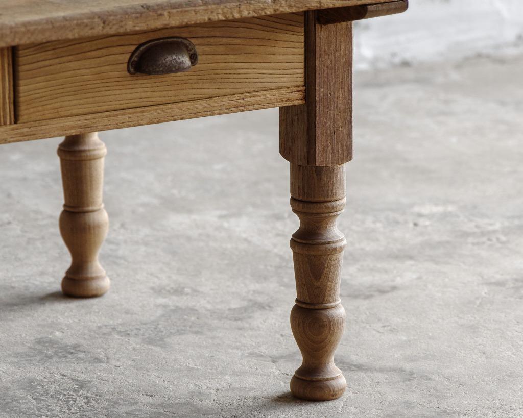 Japanese Antique Turned Leg Low Table, Taisho Era'1912-1926', Wabi Sabi 2