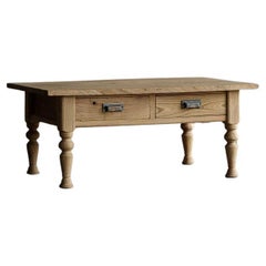 Table japonaise ancienne Zelkova à pieds tournés, époque Taisho (1912-1926), Wabi Sabi