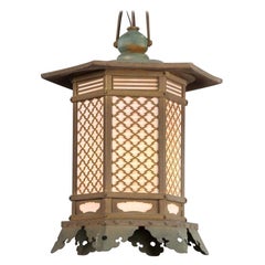Japanese Antique Two Pairs '4' Fine Bronze Pendant Lantern Light Fixtures