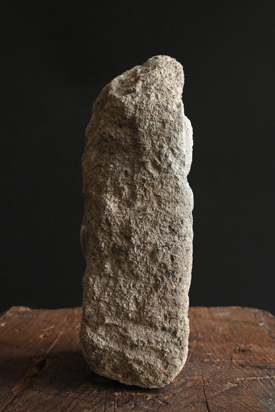 Japanese antique two-piece stone statue of a monk / Do-so-jin / Edo period 1