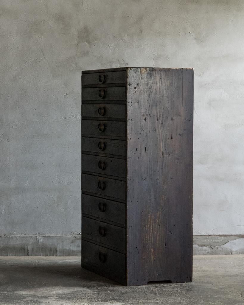 Japanese Antique Vertical Chest Of Drawers, Meiji Era'1868-1912', Wabi Sabi For Sale 5