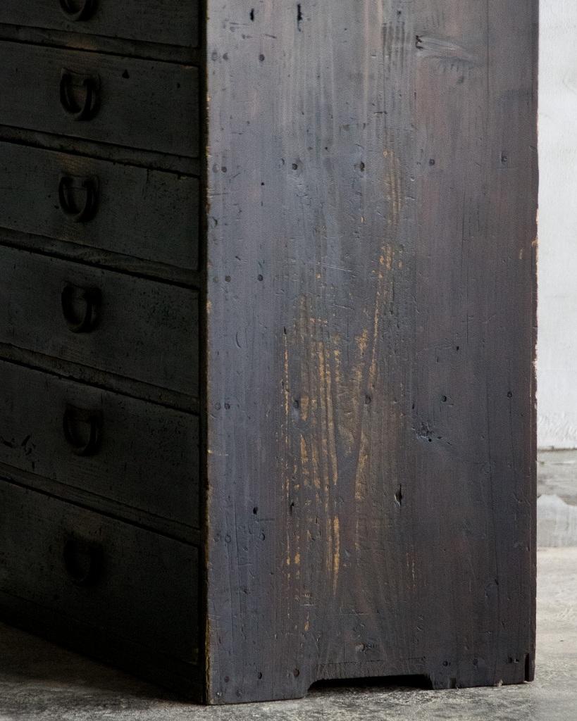 Japanese Antique Vertical Chest Of Drawers, Meiji Era'1868-1912', Wabi Sabi For Sale 7