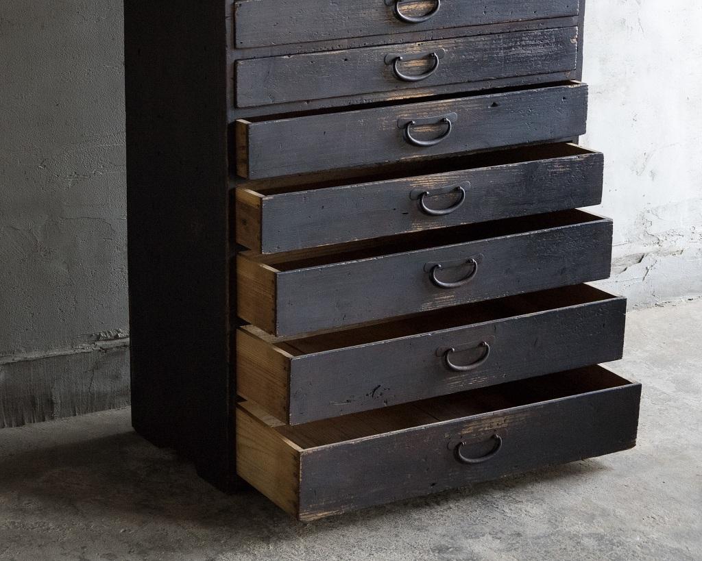 Japanese Antique Vertical Chest Of Drawers, Meiji Era'1868-1912', Wabi Sabi For Sale 10