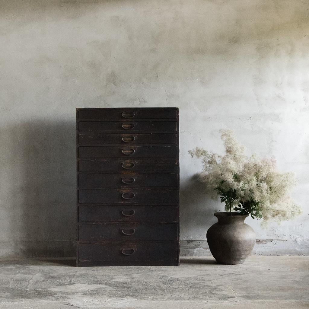 20th Century Japanese Antique Vertical Chest Of Drawers, Meiji Era'1868-1912', Wabi Sabi For Sale