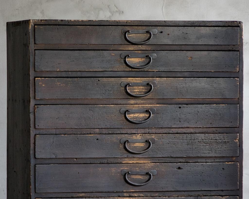 Japanese Antique Vertical Chest Of Drawers, Meiji Era'1868-1912', Wabi Sabi For Sale 1