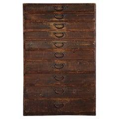 Japanese Antique Vertical Chest Of Drawers, Meiji Era'1868-1912', Wabi Sabi