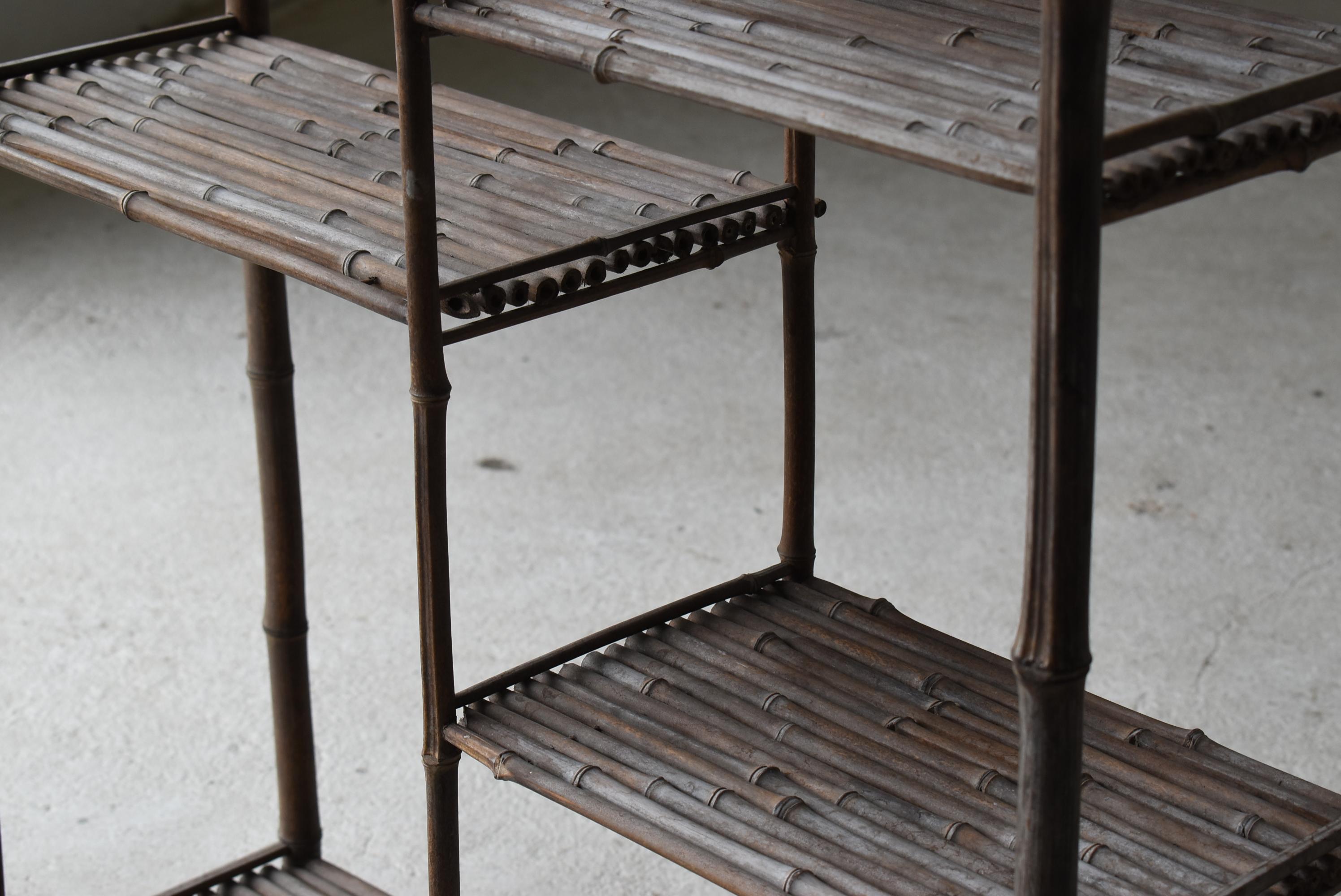 Japanese Antique Wabi Sabi Bamboo Shelve 1940s-1960s / Shelf Mingei Cabinet 2